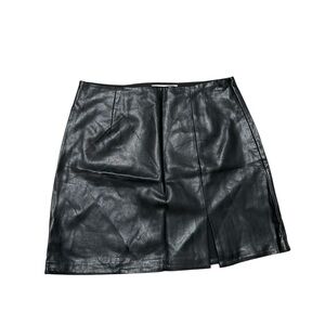 OAK + FORT Black Asymmetrical A-Line Mini Skirt